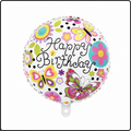 18"- Happy Birthday Butterfly Foil Balloon
