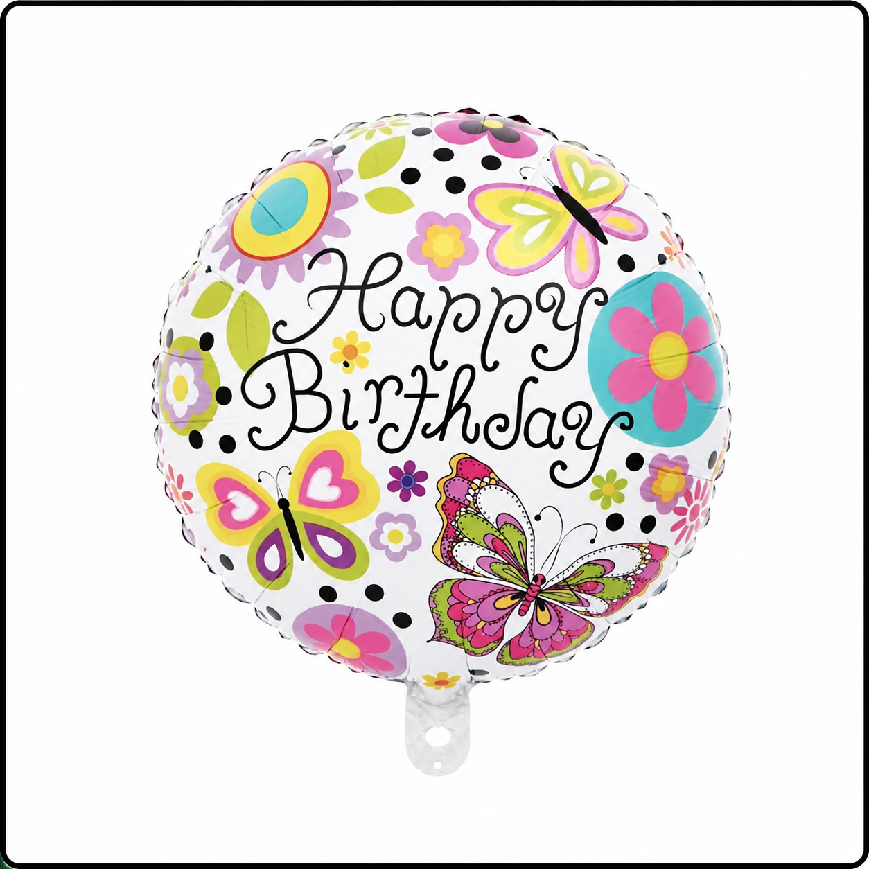 18"- Happy Birthday Butterfly Foil Balloon