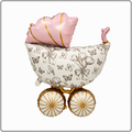 36"- Vintage Carriage Pink Foil Balloon