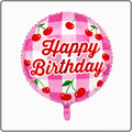 18"- Happy Birthday Cherry Foil Balloon
