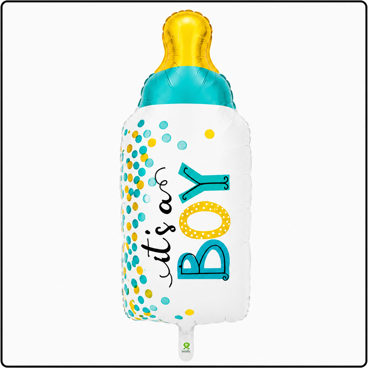 27"- Blue Baby Bottle Foil Balloon