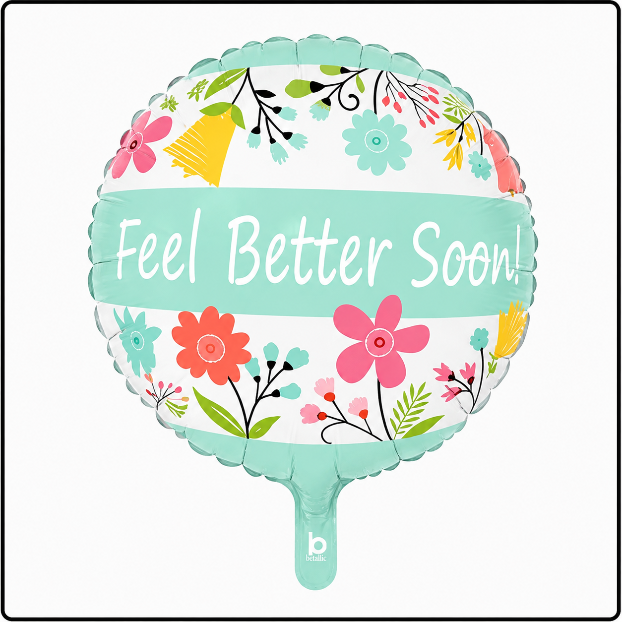 18"- Feel Better Floral Foil Balloon