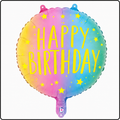 18"- Happy Birthday Multi Color Foil Balloon