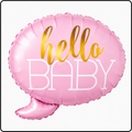 23"- Pink Hello Baby Foil Balloon