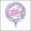 18"- Happy Birthday Hydrangea Foil Balloon
