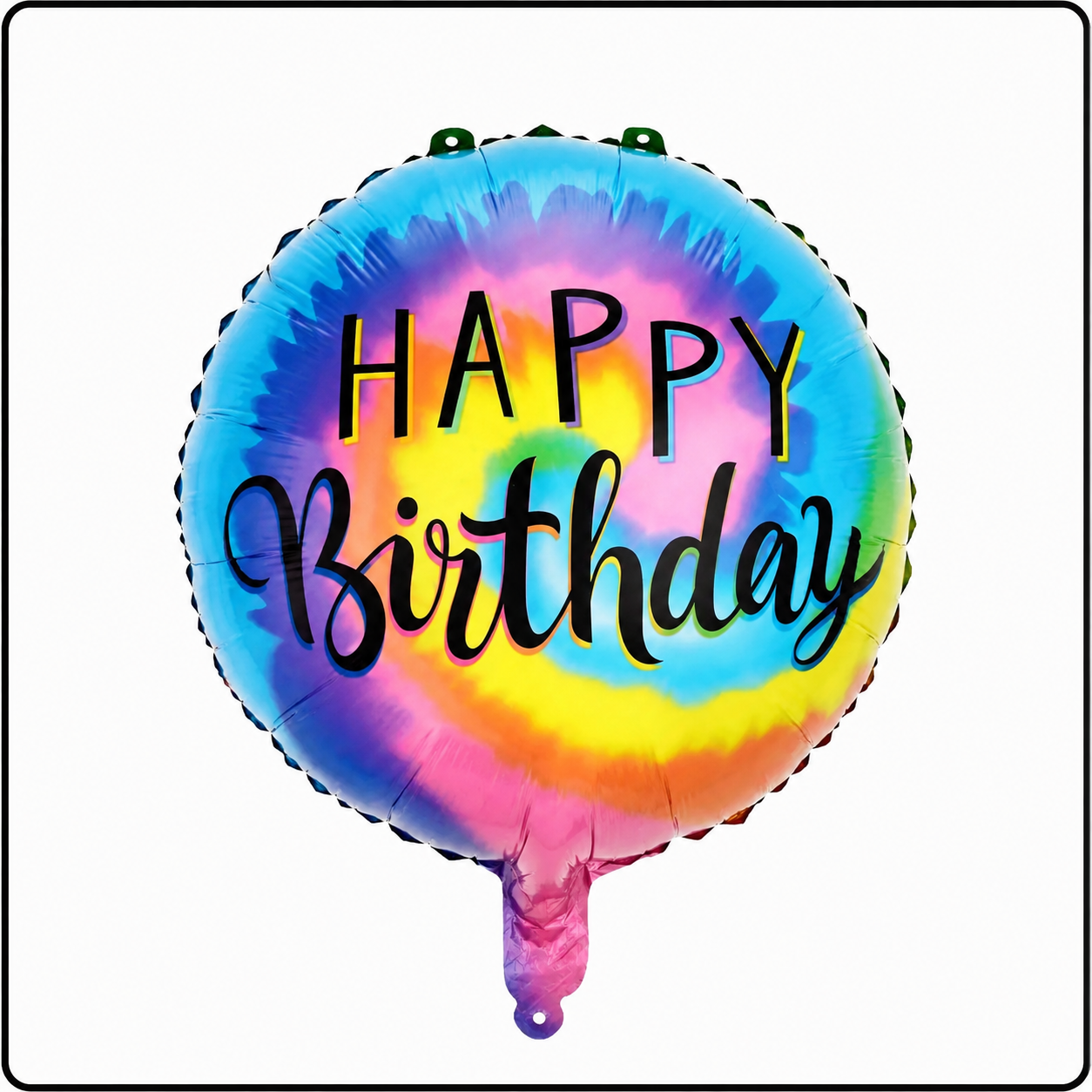 18"- Happy Birthday Tie Die Swirl Foil Balloon