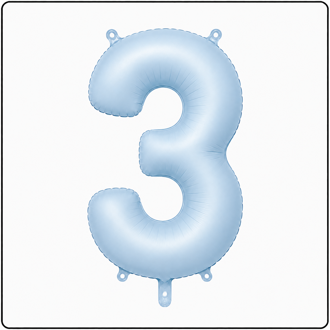 30"- No. 3 Matte Blue Jumbo Foil Balloon